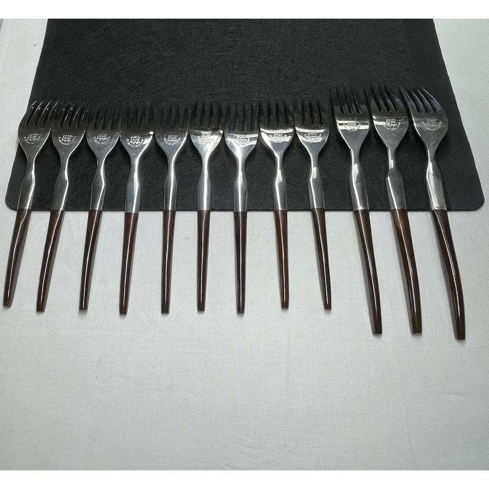 Vintage 1960s EKCO Eterna La Joya Set 12 Forks Silverware Flatware Made in Japan